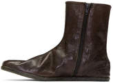 Thumbnail for your product : Maison Margiela Burgundy Tabi Flat Ankle Boots