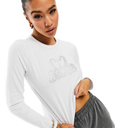 Thumbnail for your product : AsYou long sleeve hot fix graphic t-shirt in white