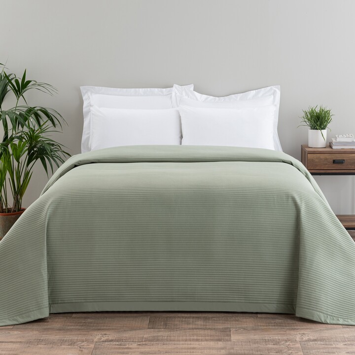 Dunelm Spencer Pinsonic Bedspread Sage ShopStyle Quilts & Coverlets