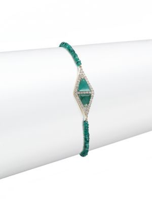 Meira T Diamond, Emerald & 14K Yellow Gold Bracelet