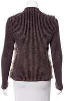 Thumbnail for your product : Fendi Shearling-Panelled Crew Neck Sweater