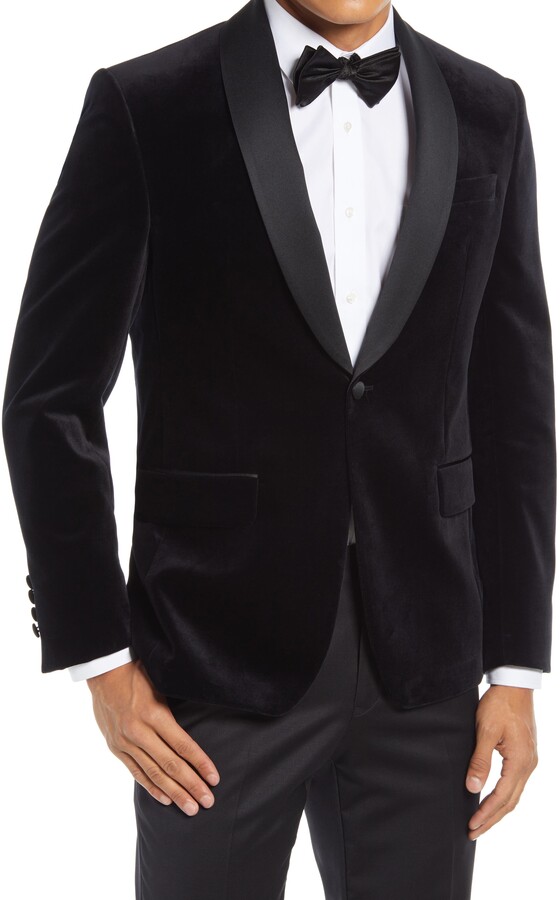 black suede tuxedo jacket
