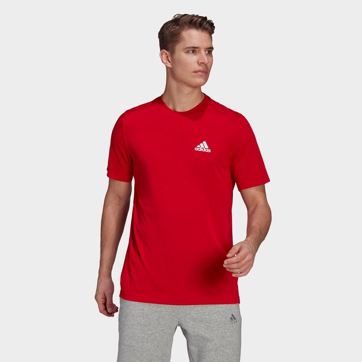 red adidas shirt