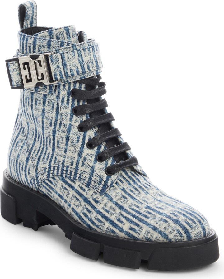 Givenchy Terra 4G Denim Combat Boot ShopStyle