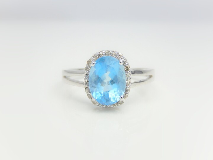 Etsy Magic Aquamarine Ring 14K White Gold Handmade Diamonds