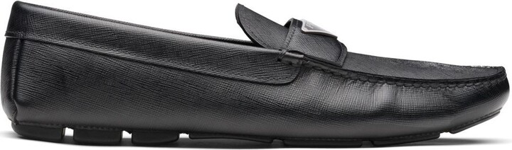 Prada Leather Driving Shoes - Black