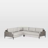 Thumbnail for your product : west elm Andes L-Shaped Leather Sectional - Cement