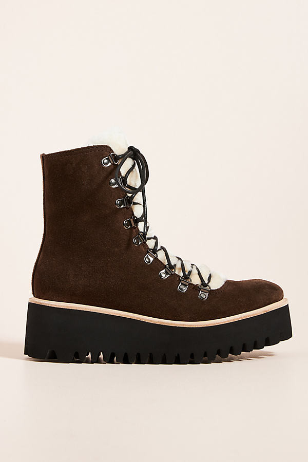 sherpa lace up boots
