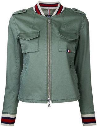 GUILD PRIME tri-stripe bomber jacket - women - Cotton/Polyester/Polyurethane - 36