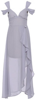 Thumbnail for your product : Romwe Asymmetric Off-shoulder Split Side Grey Crepe Dress