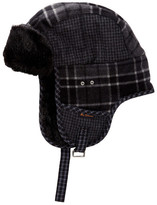 Thumbnail for your product : Ben Sherman Multi-Check Wool Blend Faux Fur Trapper
