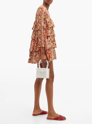 Muzungu Sisters - Jila Floral-print Silk-crepe Mini Dress - Orange Multi