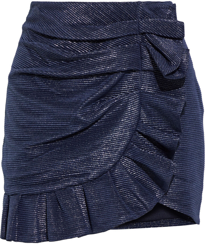 metallic wrap mini skirt