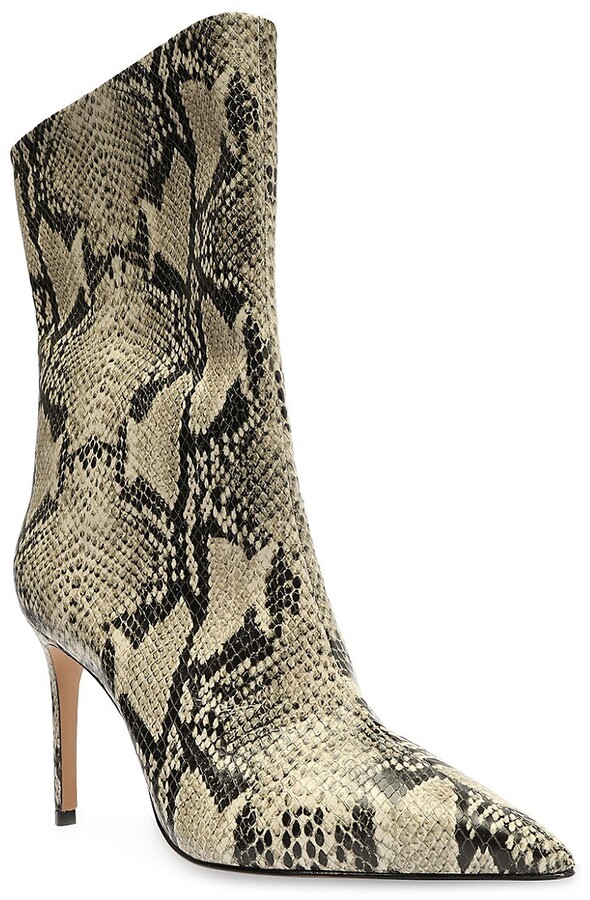 Schutz Mary Snake-Embossed Leather Short Boots - ShopStyle