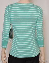 Thumbnail for your product : Lauren Ralph Lauren Nwt $89 KERWYN Striped Cotton Henley Sweater Top S/M/L/XL
