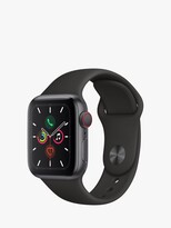 Thumbnail for your product : Apple Watch Series 5 GPS + Cellular, 40mm Space Grey Aluminium Case with Black Sport Band