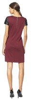 Thumbnail for your product : Mossimo Women's Short Sleeve Ponte w/Faux Leather Dress - Assorted Colors