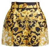Thumbnail for your product : Versace Hibiscus Silk Shorts - Womens - Gold Multi