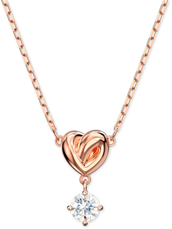 Swarovski Heart Knot & Crystal Pendant Necklace, 14-7/8" + 2" extender -  ShopStyle