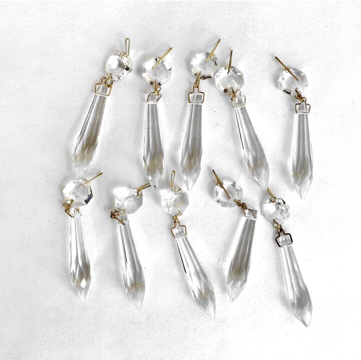 10pcs 1.5'' French cut 30% Lead Crystal Faceted 38mm Prisms Chandelier Accents 