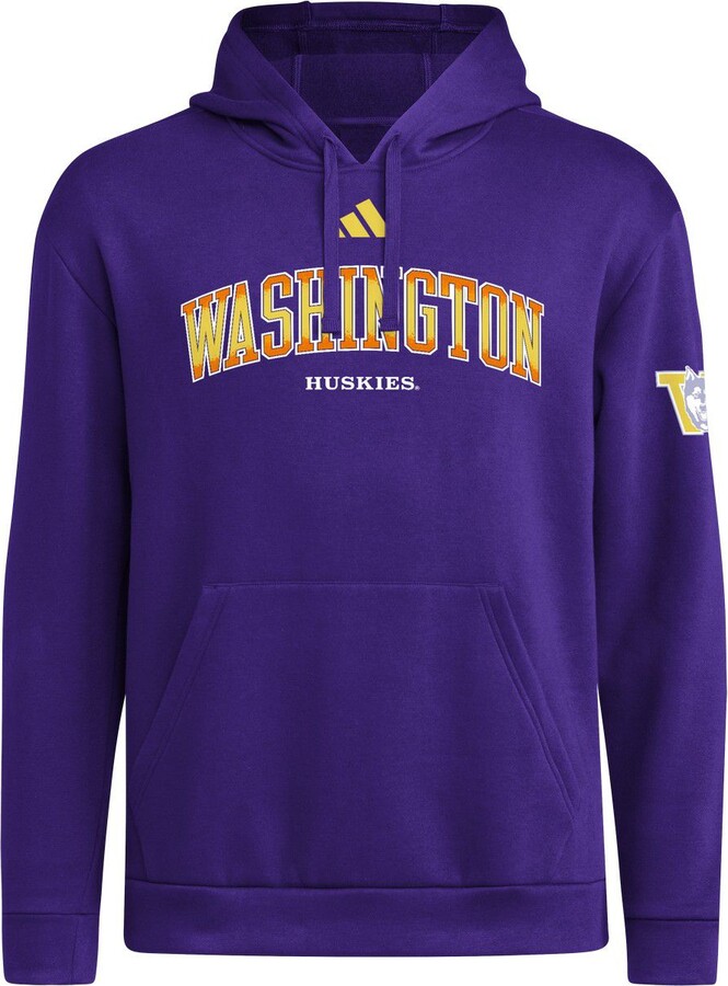 adidas Men's Washington Huskies Dark Purple Seasonal Vault Faded Dreams Fleece Pullover Hoodie, Small