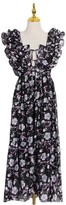 Thumbnail for your product : YLDCN Skirts Floral Skirt Square Lace Sleeves Big Chiffon High Waist Dress-Black_L