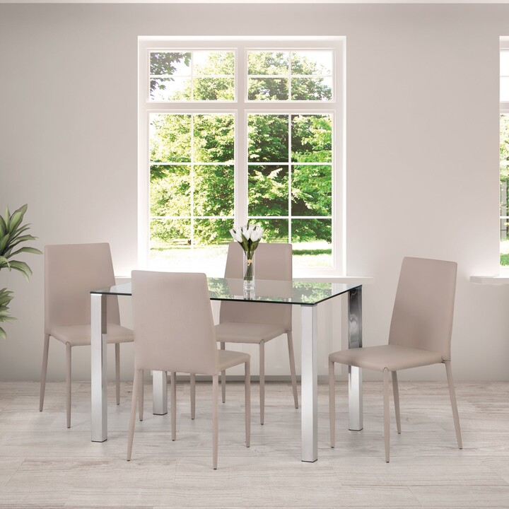 Dunelm Enzo Rectangular Glass Dining Table Grey ShopStyle