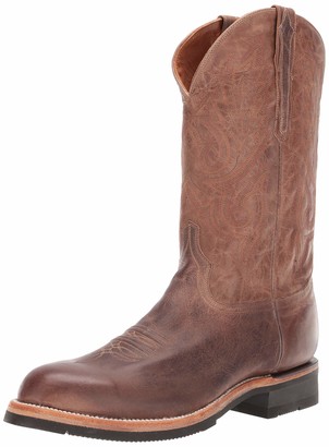 Lucchese Mens Rusty Embroidery Round Toe Boots Mid Calf - Brown - Size 8.5 D
