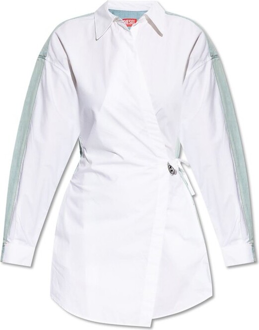 Diesel D-Elphi-Den Wrap Shirt Dress