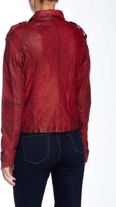 Doma Belted Cuffs Leather Jacket