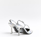 Thumbnail for your product : River Island Womens Silver Sling Back Court Shoes