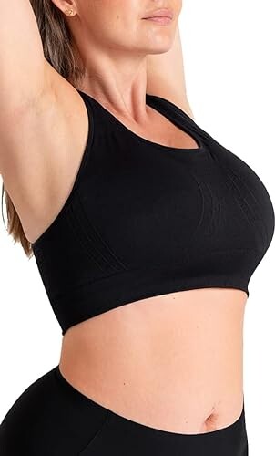 OQQ Womens 3 Piece Medium Support Crop Top Seamless Ribbed Removable Cups  Workout Yoga Sport Bra