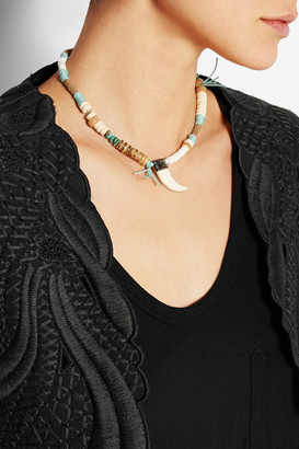 Etro Suede, shell and bone necklace