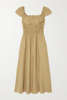 Thumbnail for your product : Altuzarra Daisy Shirred Woven Midi Dress - Brown