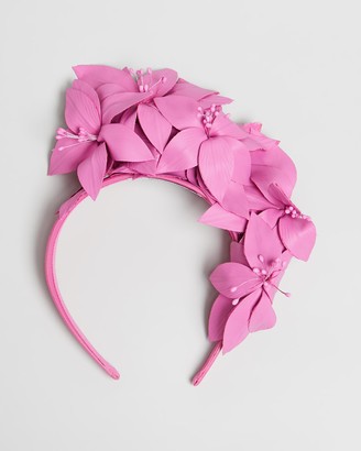 Fillies Collection Women's Pink Fascinators - Bespoke Leather Flower Headband Fascinator