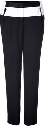 Prabal Gurung Draped Harem Pants with Leather Inserts