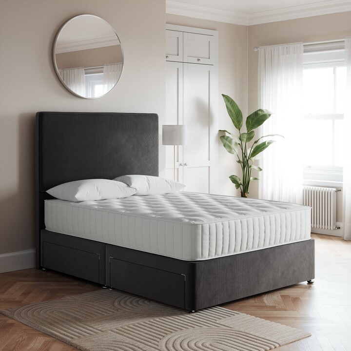 Dunelm Luxury Velvet Divan Base Grey ShopStyle Beds & Headboards