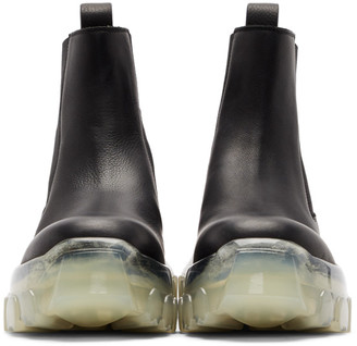 Rick Owens Black and Transparent Bozo Tractor Beetle Boots