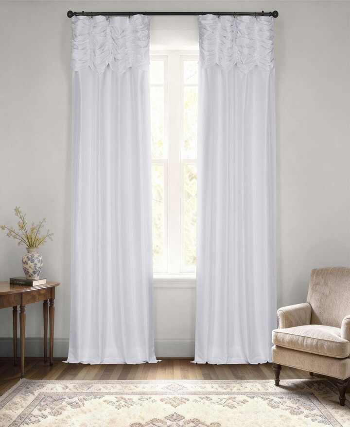 Half Price Drapes Ice Ruched Vintage Textured Faux Dupioni Silk Curtain