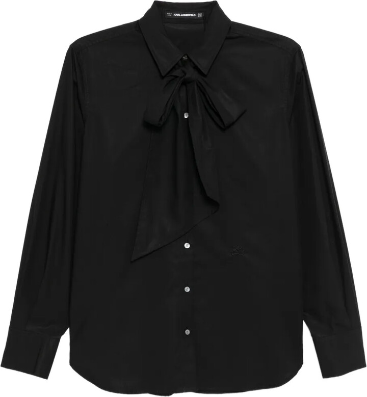 Karl Lagerfeld Paris Bow Poplin Shirt