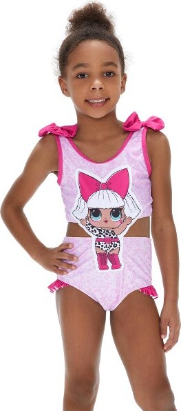 L.O.L. Surprise! L.O.L.Surprise!ToddlerKidsGirl'sOnePieceSwimsuitCuteRuffleSummerBeachBathingSuits3-8Years
