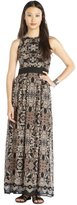 Thumbnail for your product : Taylor black and brown floral printed chiffon maxi dress