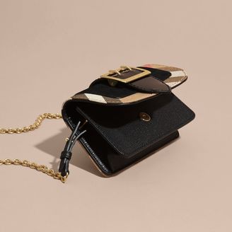 Burberry The Mini Buckle Bag in Leather and House Check