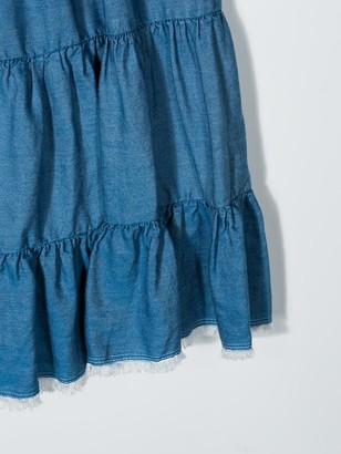 Chloé Children TEEN tiered denim skirt