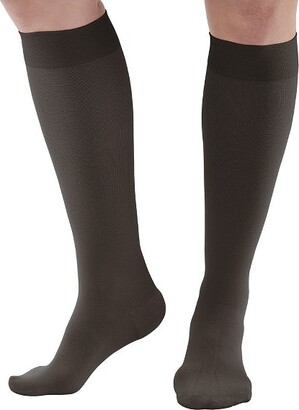 Ames Walker AW Style 291 Adult Luxury Opaque 20-30 mmHg Compression Knee Highs Black Large