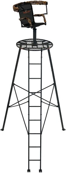 Big Game Treestands BigGameApexTripodStand1PersonDeerHuntingClimbingLadderStandwithRotatingSeatandShootingRail12.5'