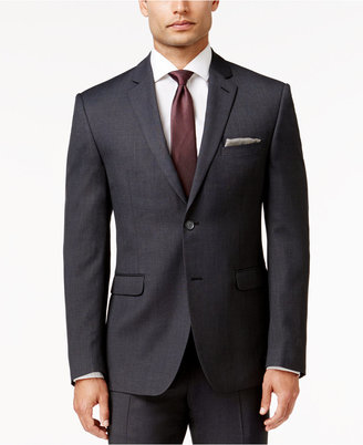 Perry Ellis Portfolio Charcoal Textured Pindot Slim-Fit Suit