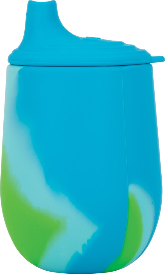 Nuby Baby's First Training Silicone Soft Spout Sippy Cup, Blue Tie-Dye, 6 fl oz