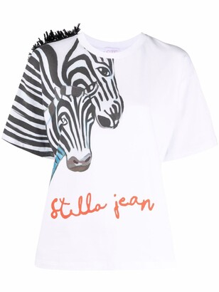 Stella Jean zebra logo-print T-shirt