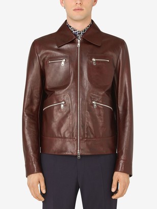 Dolce & Gabbana Multi-Pocket Leather Jacket